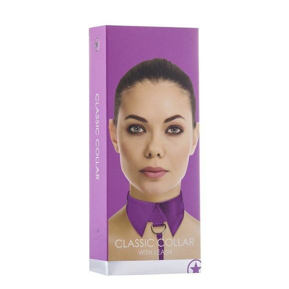 🦋B2G1🦋OUCH! SHOTS AMERICA Classic Leather Collar With Leash-Purple | ONE SIZE | - Picture 4 of 5